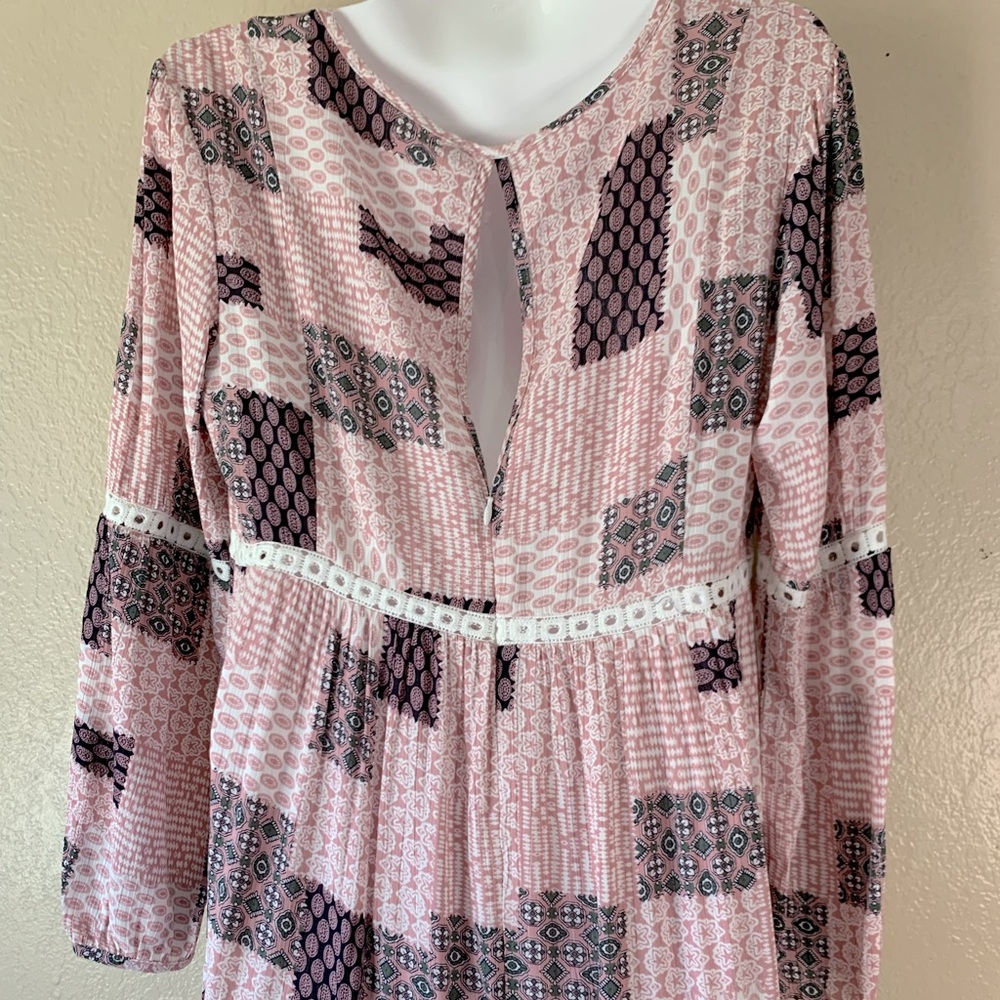 Boho Cottagecore Patchwork Pink Black Tiered Tass… - image 8